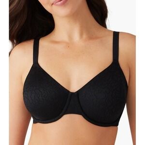 NWT WACOAL Inside Job Underwire Bra Black Women Size 34G Everyday Comfort Floral